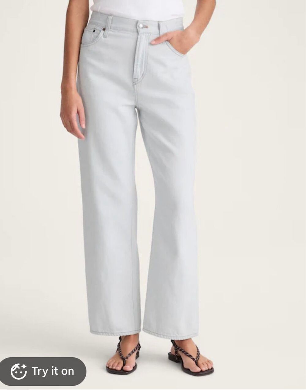 Madewell the perfect vintage wide leg crop Jean light wash size 27